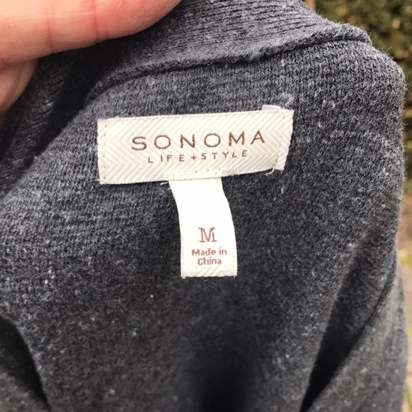 Sonoma Mens Classic Fit Cardigan Sweater, Size Medium, Heather Charcoal Gray - Picture 4 of 5